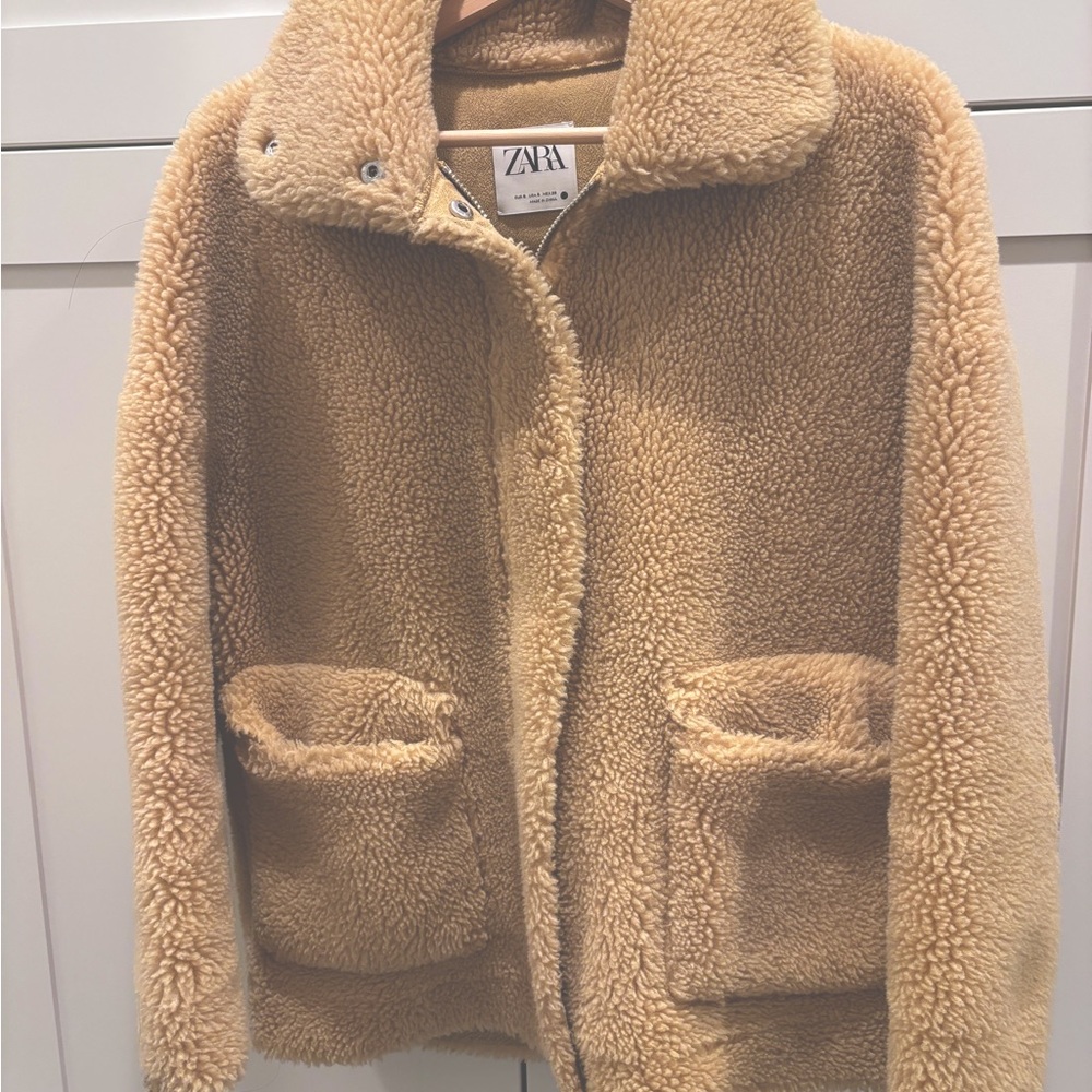 ZARA DOUBLE FACED FAUX FUR JACKET